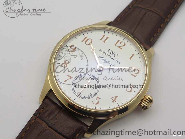 MIROTIME 0818 Effortless Portuguese Fa Jones IW544201 RG GSF 1:1 Best Edition White Dial On Leather Strap 7228
